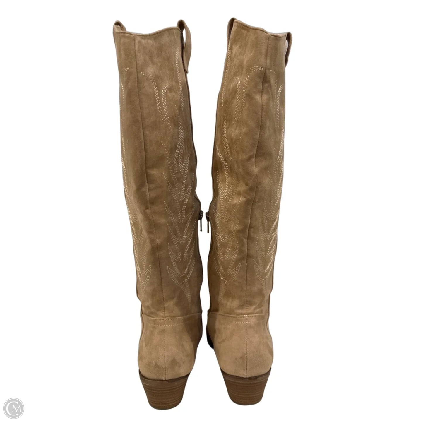 Boots Knee Heels By Universal Thread In Cream, Size: 9.5