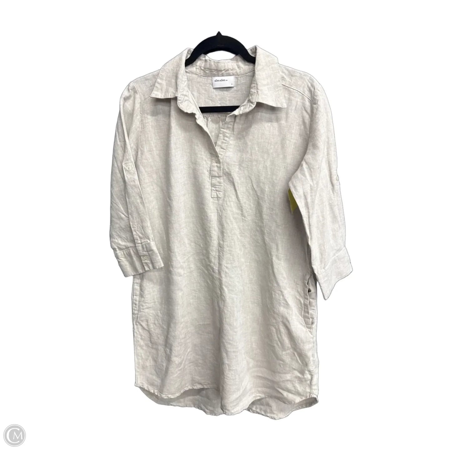 Dress Casual Midi By Allen Allen In Beige, Size: S