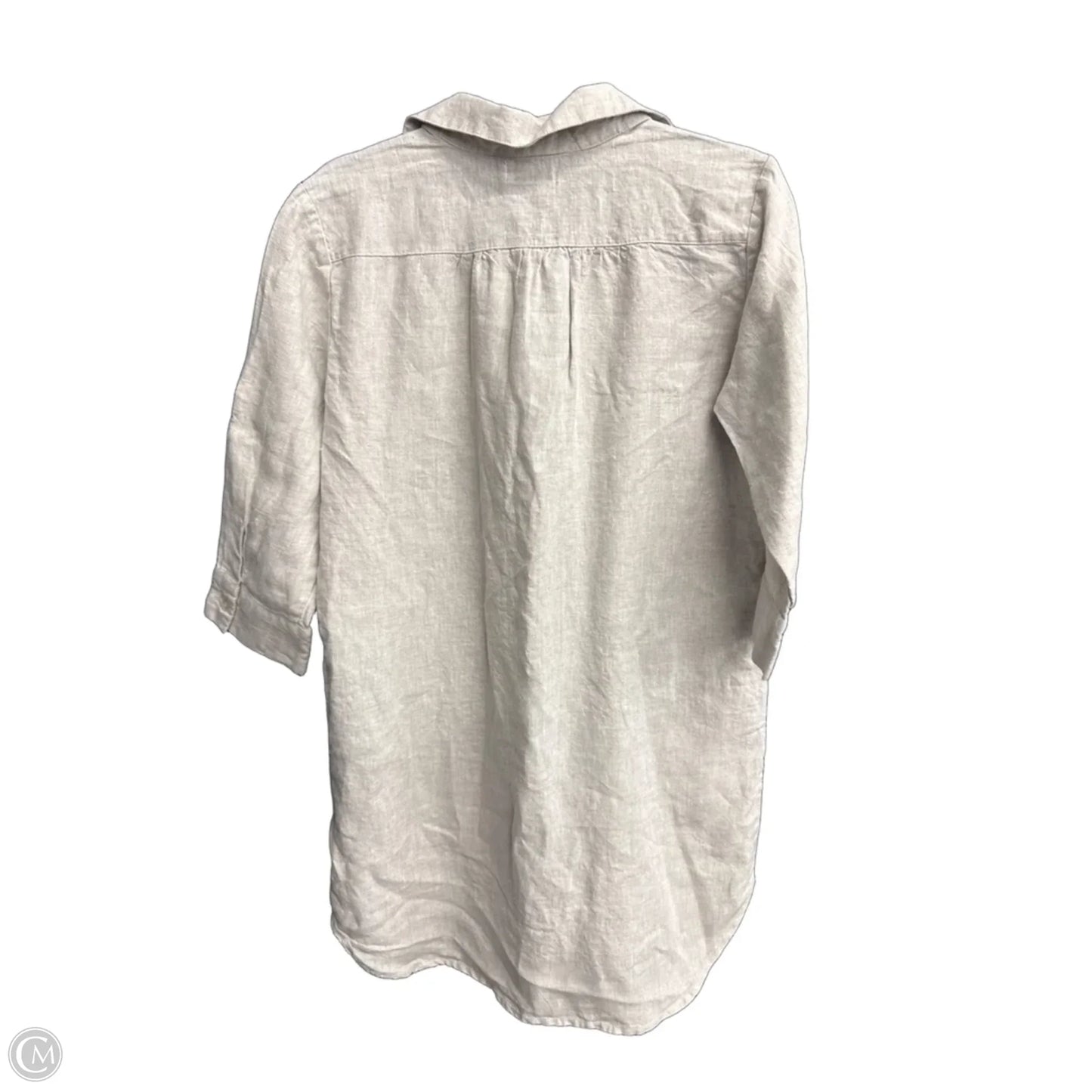 Dress Casual Midi By Allen Allen In Beige, Size: S