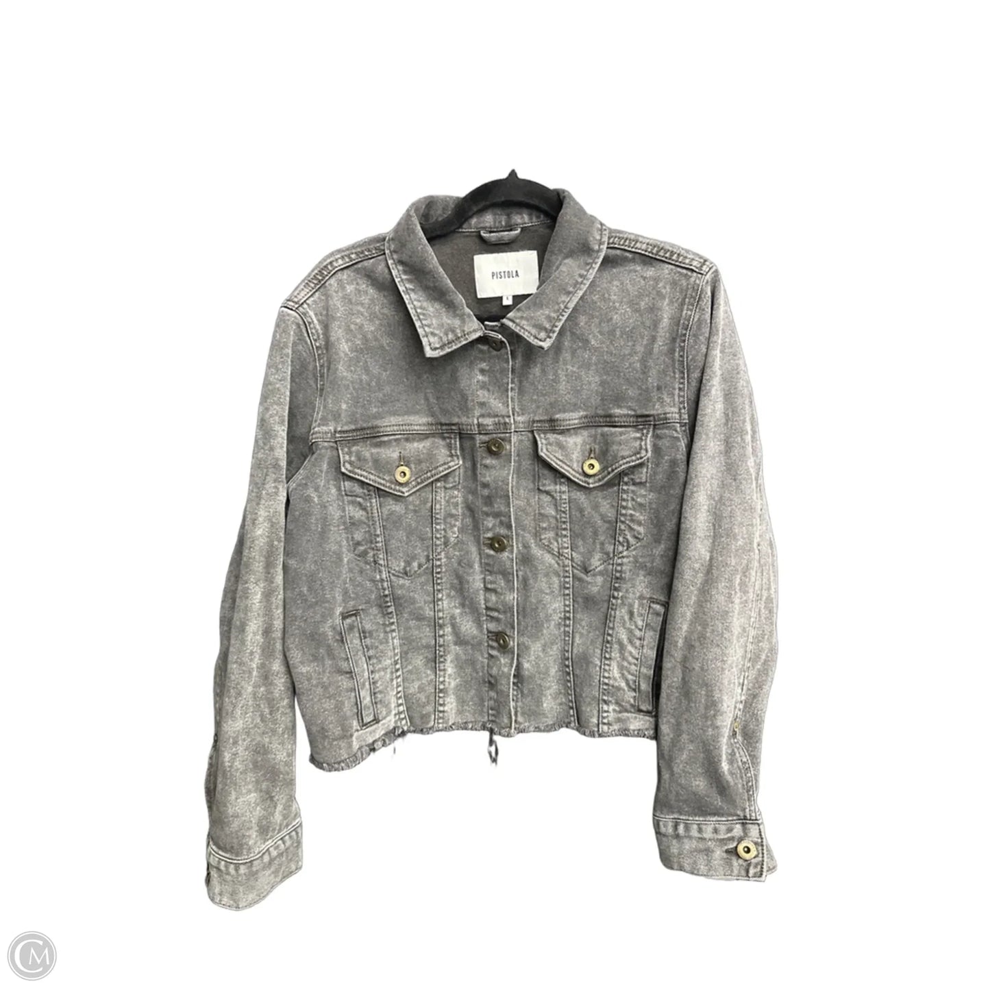 Jacket Denim By Pistola In Black Denim, Size: L