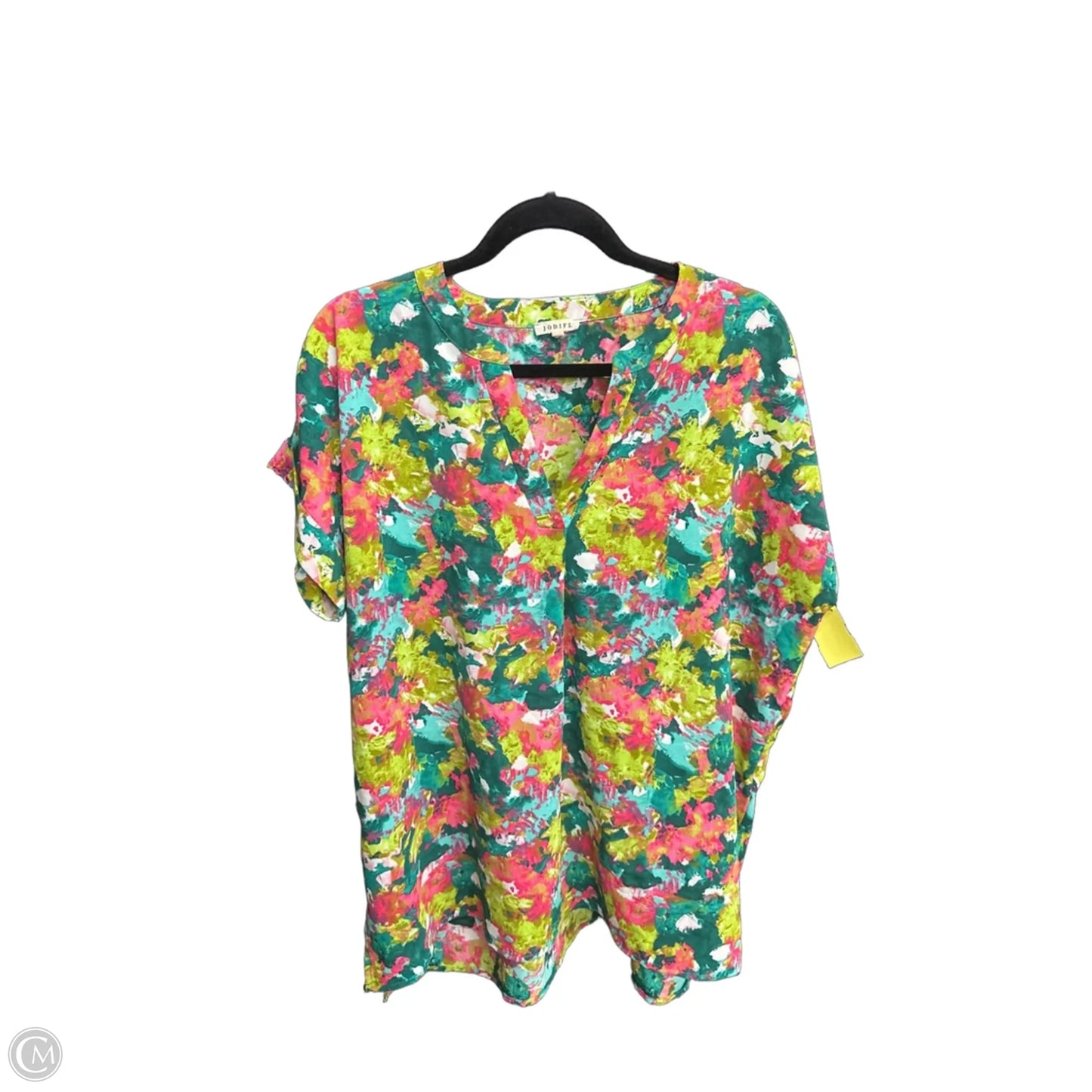Top Sleeveless By Jodifl In Green & Pink, Size: M