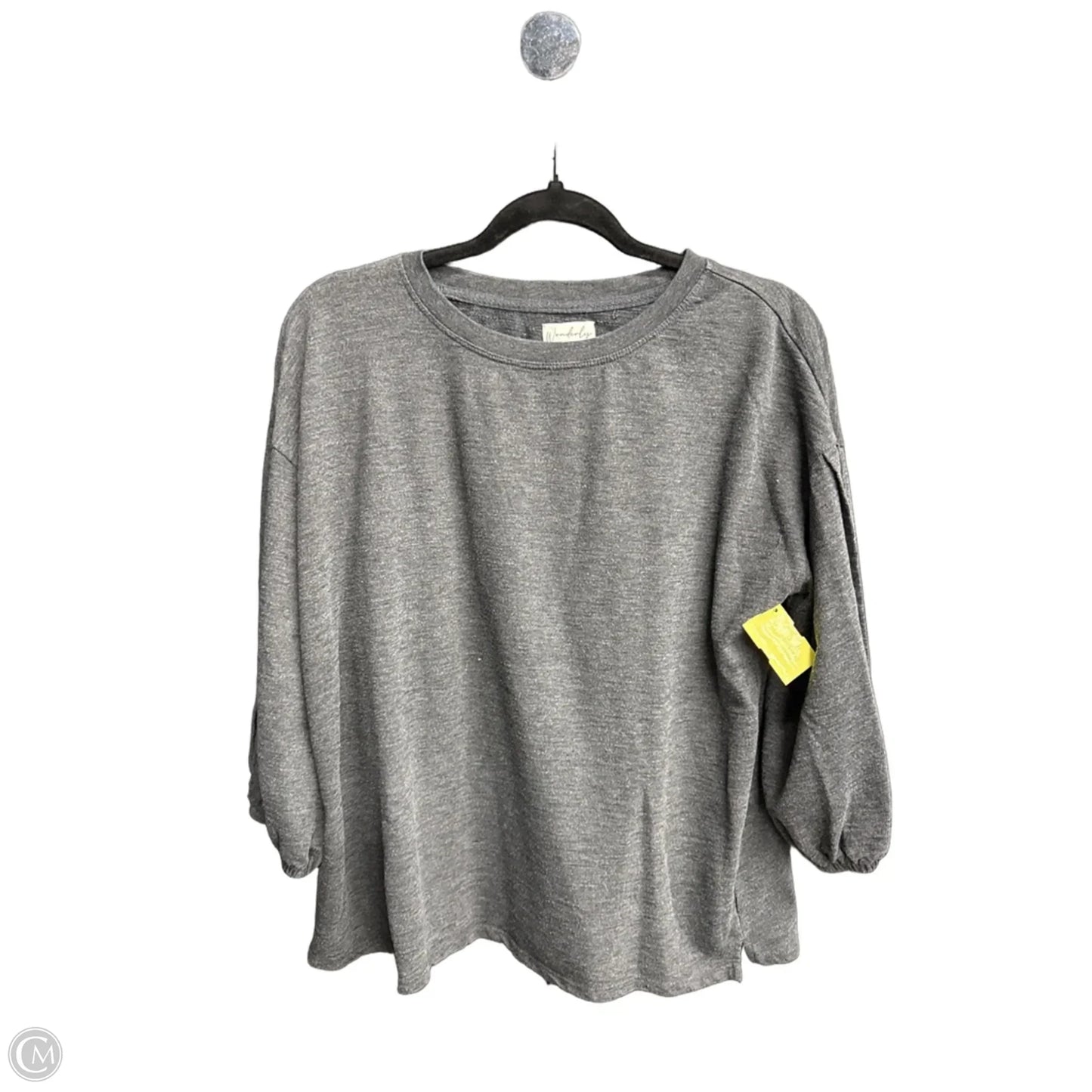 Top Long Sleeve By Wonderly In Grey, Size: M