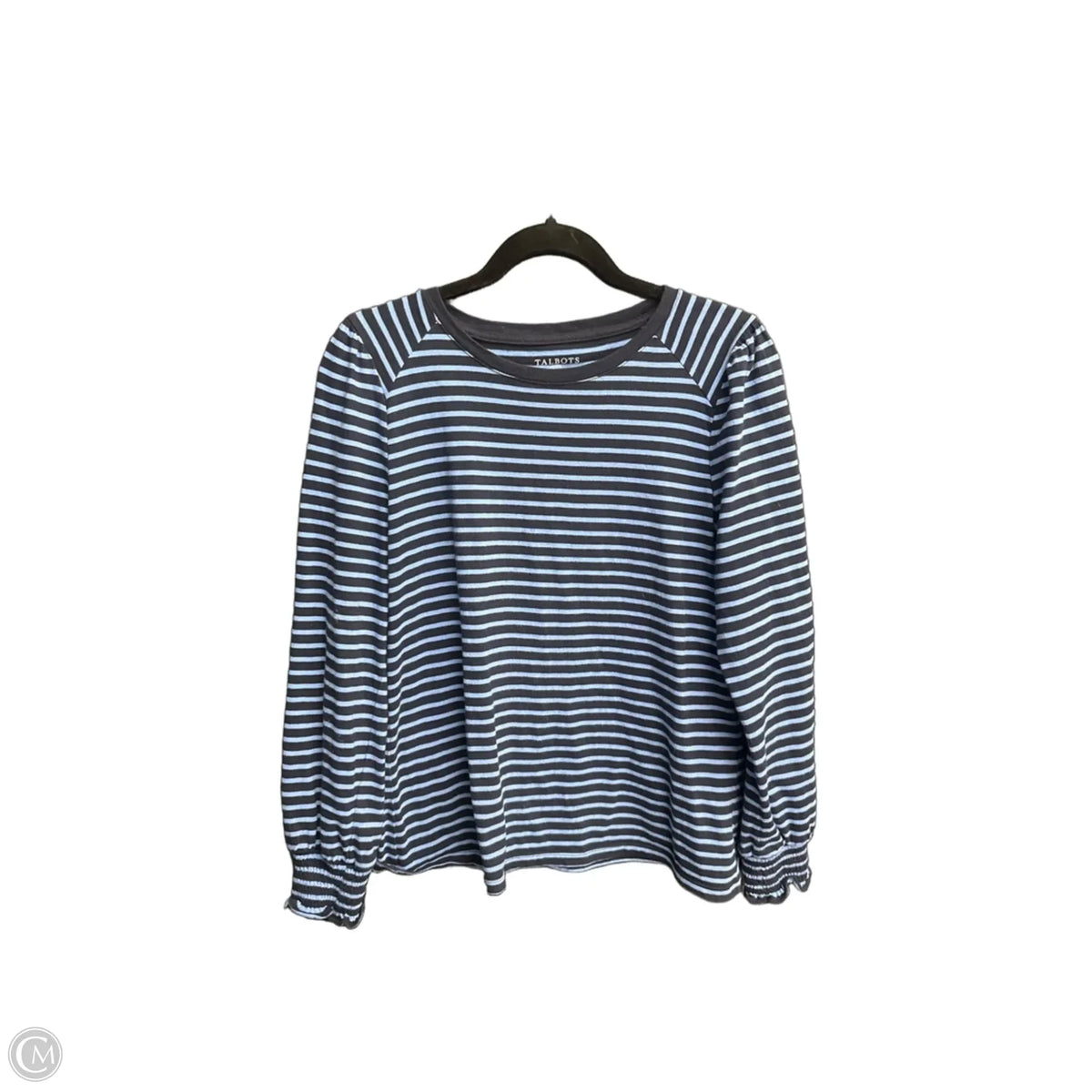 Top Long Sleeve By Talbots In Striped Pattern, Size: L