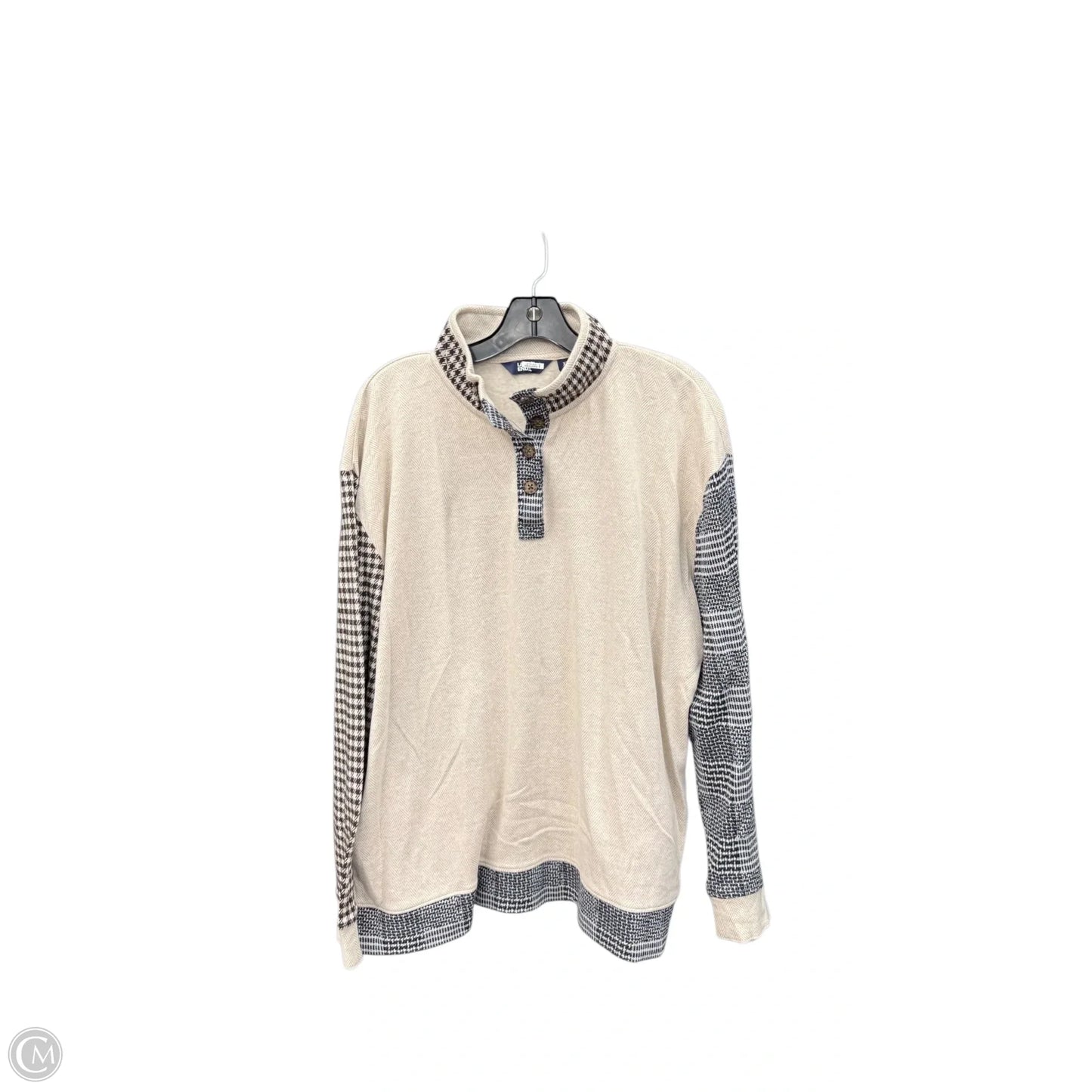 Sweatshirt Collar By Lands End In Beige, Size: Xl