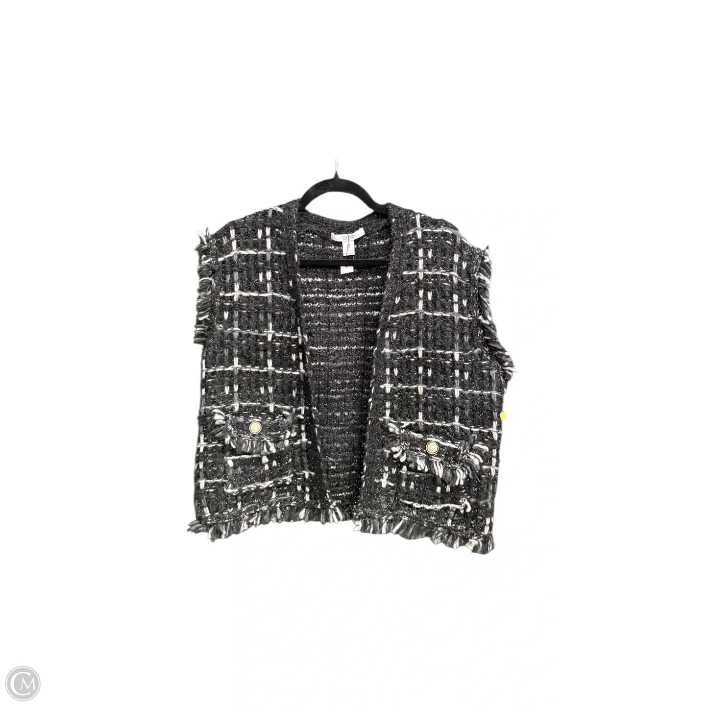Vest Sweater By Anna & Ava In Black & White, Size: Osfm