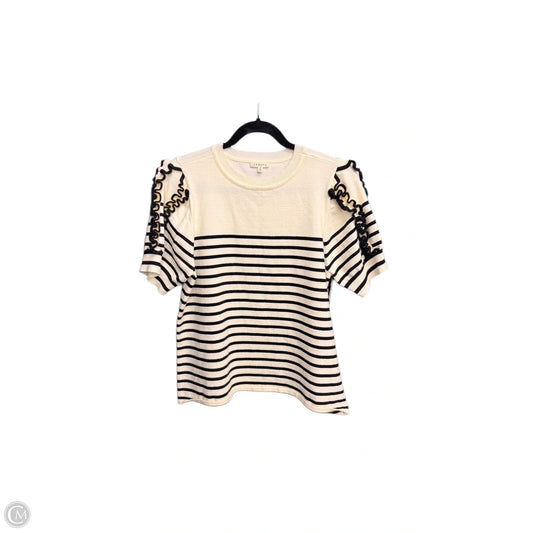 Top Short Sleeve By Jodifl In Black & Cream, Size: M