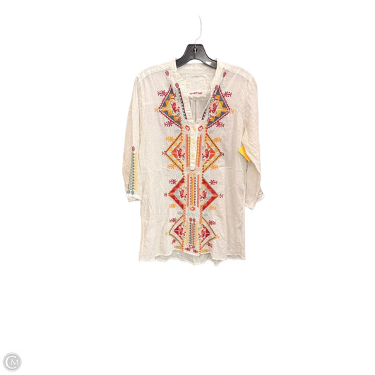 Top 3/4 Sleeve By Johnny Was In White, Size: S