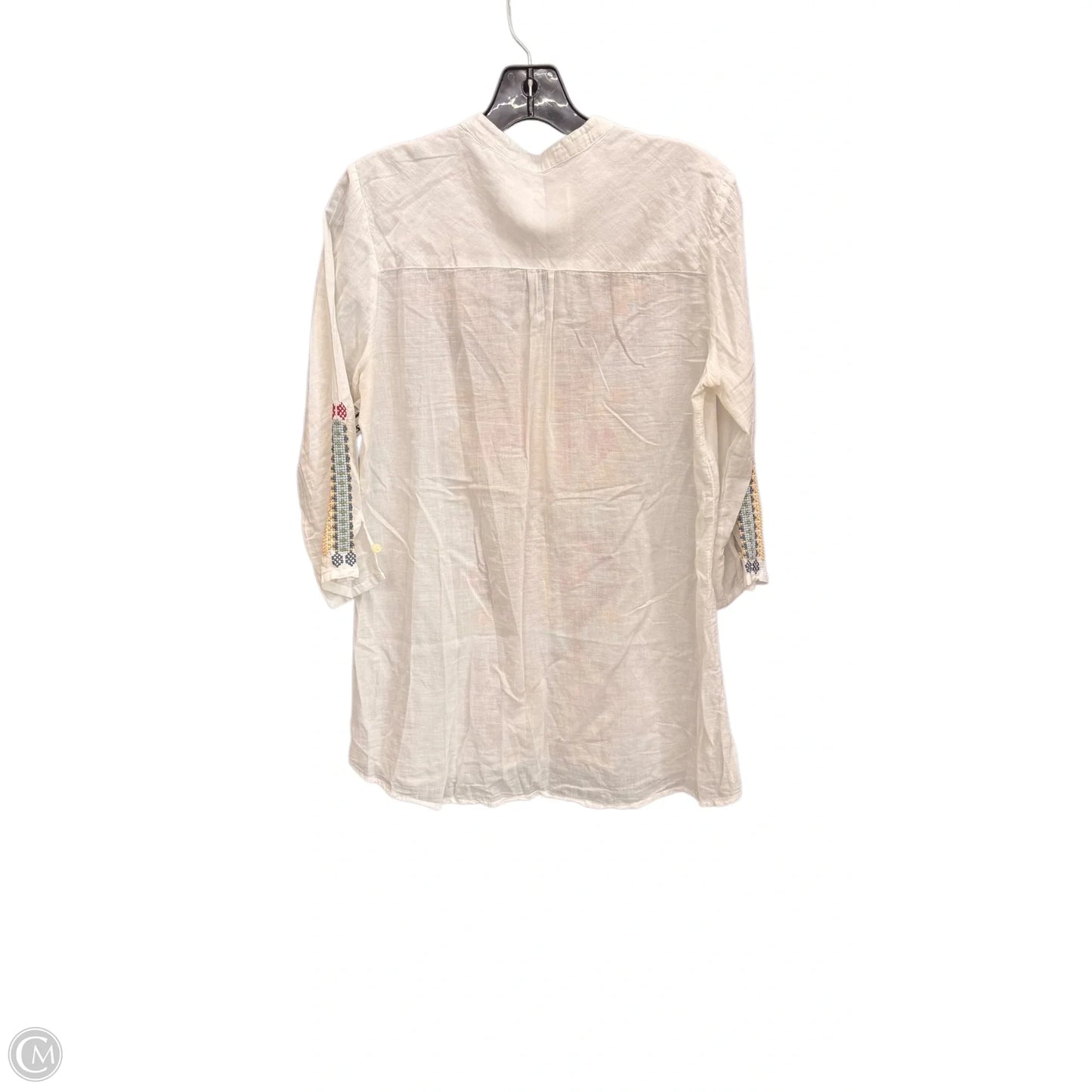 Top 3/4 Sleeve By Johnny Was In White, Size: S