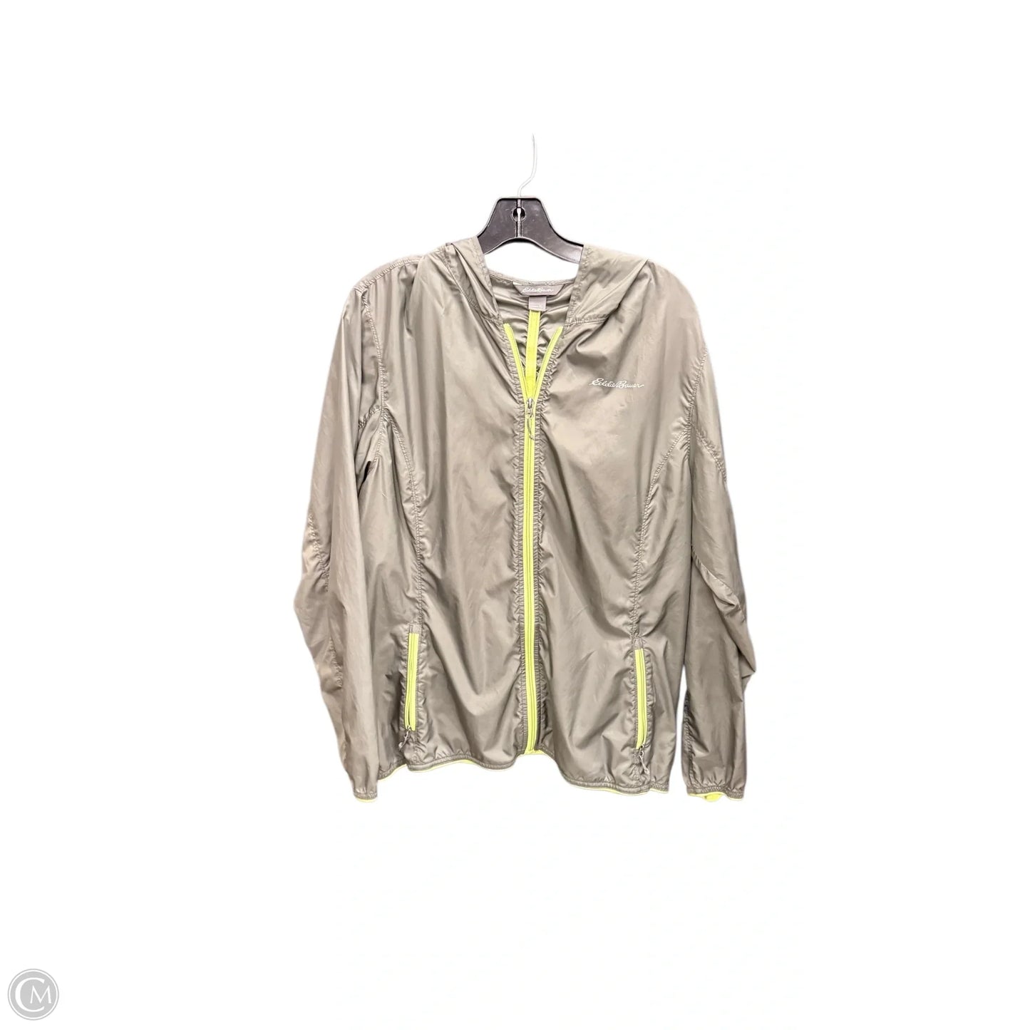 Jacket Windbreaker By Eddie Bauer In Green, Size: Xl