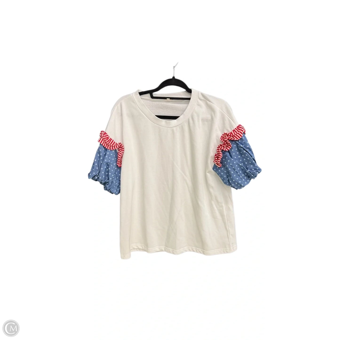 Top Short Sleeve By Jodifl In Blue & Red & White, Size: L