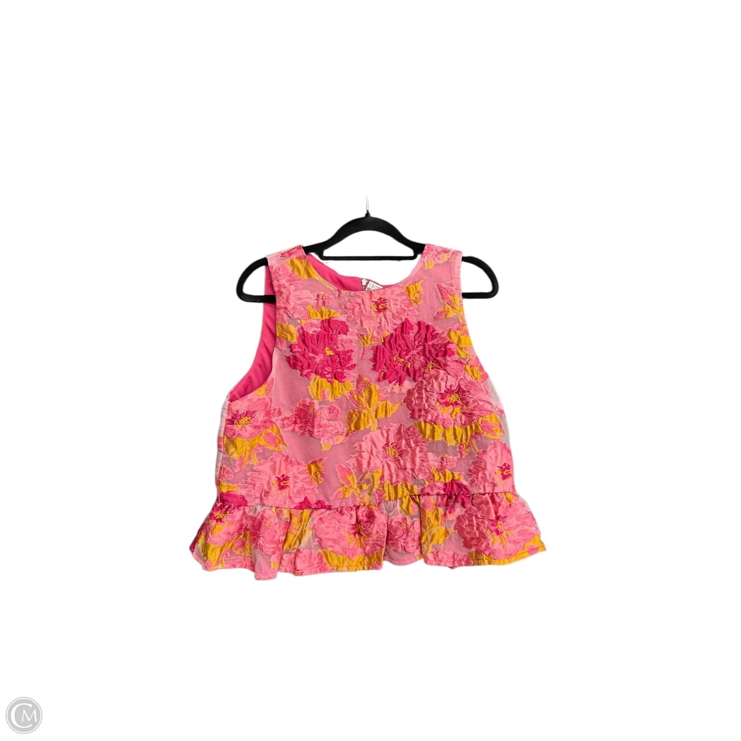 Top Sleeveless By Tcec In Floral Print, Size: L