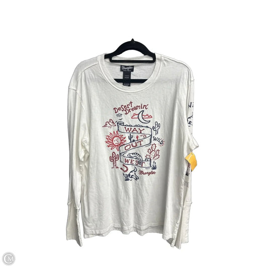 Top Long Sleeve By Wrangler In White, Size: S