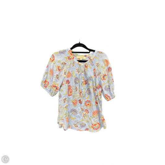 Top Short Sleeve By Loft In Floral Print, Size: S