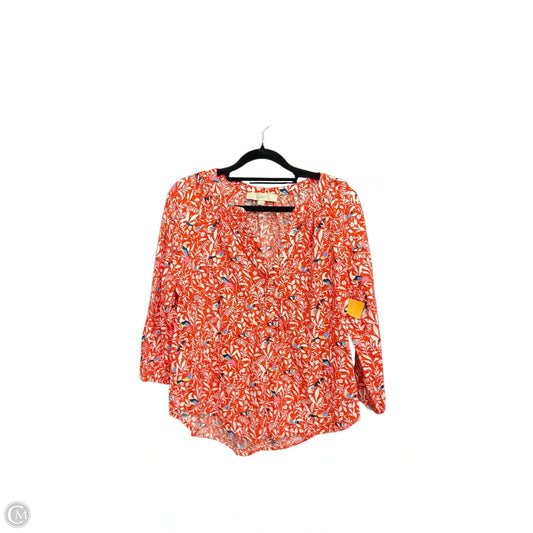 Top 3/4 Sleeve By Loft In Orange, Size: S