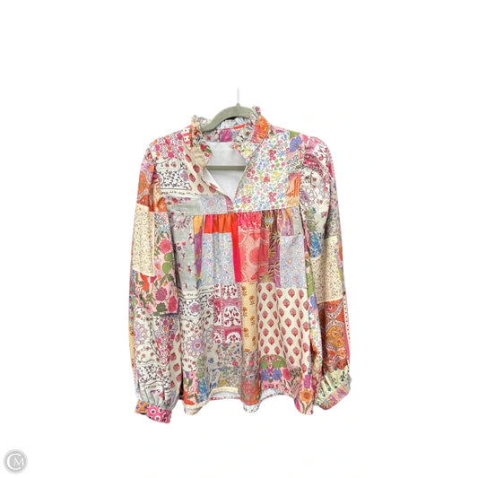 Blouse Long Sleeve By Clothes Mentor In Multi-colored, Size: Xl