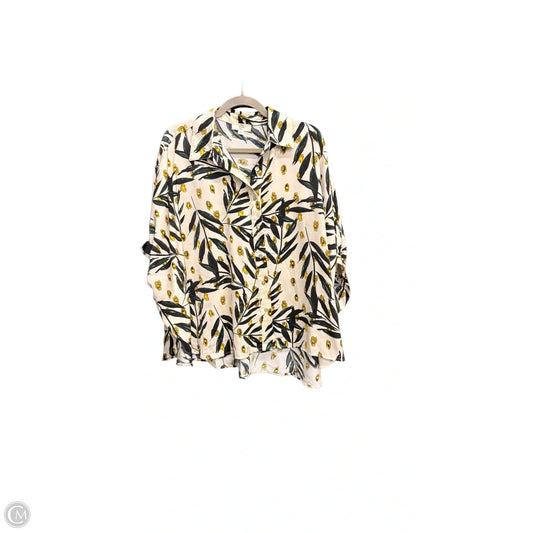 Blouse Long Sleeve By Entro In Cream, Size: M