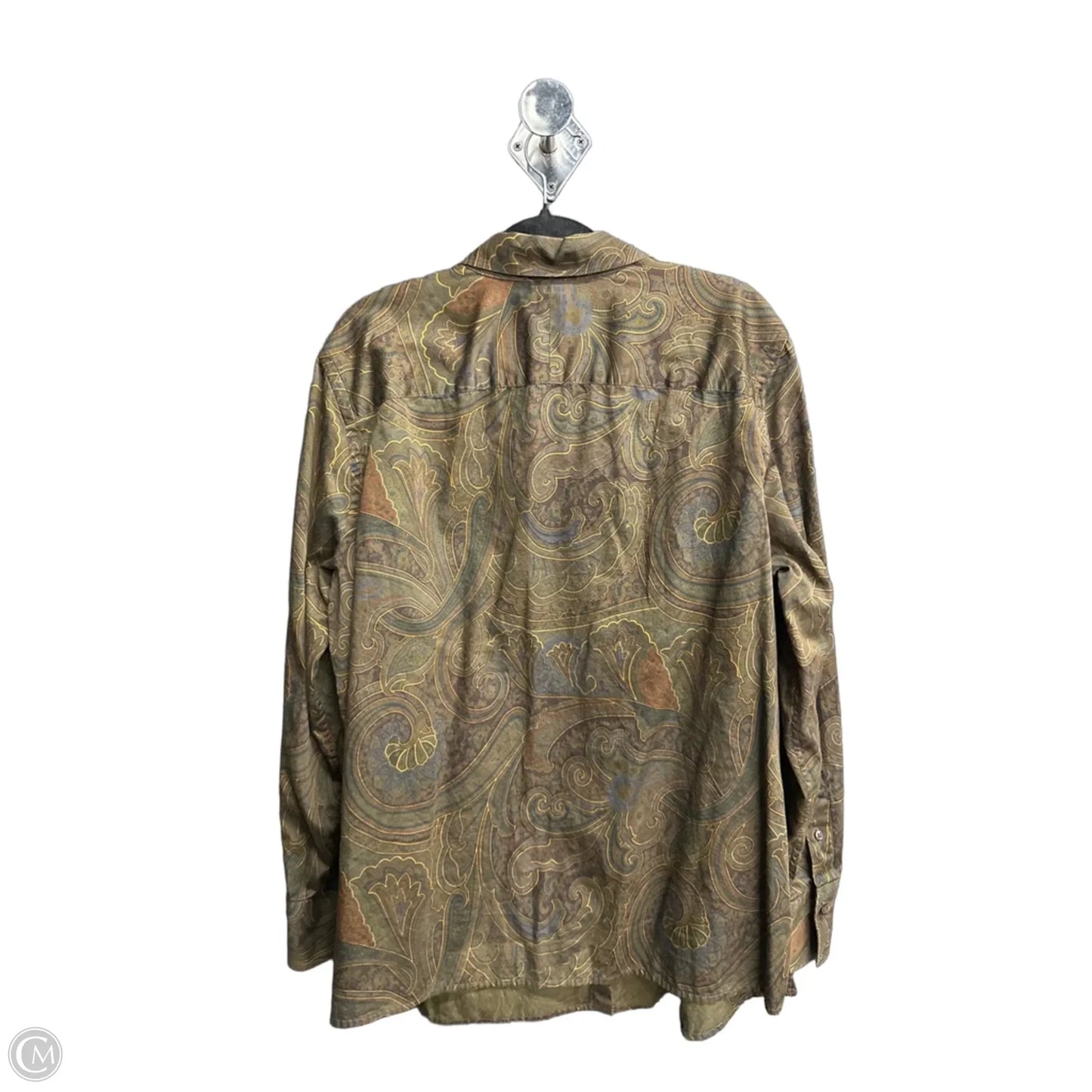 Blouse Long Sleeve By Ralph Lauren In Brown, Size: 1x
