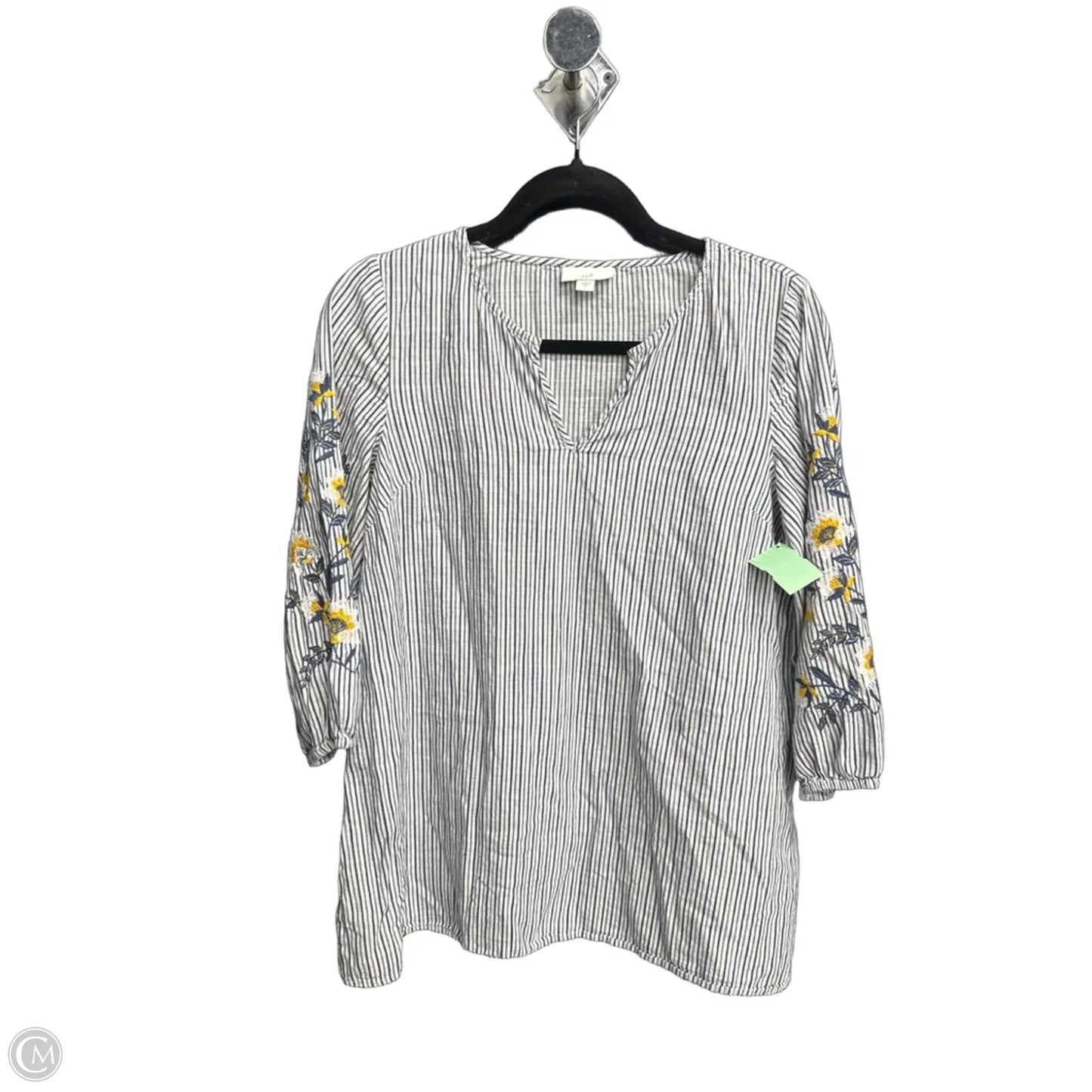Top 3/4 Sleeve By J. Jill In Striped Pattern, Size: Xs