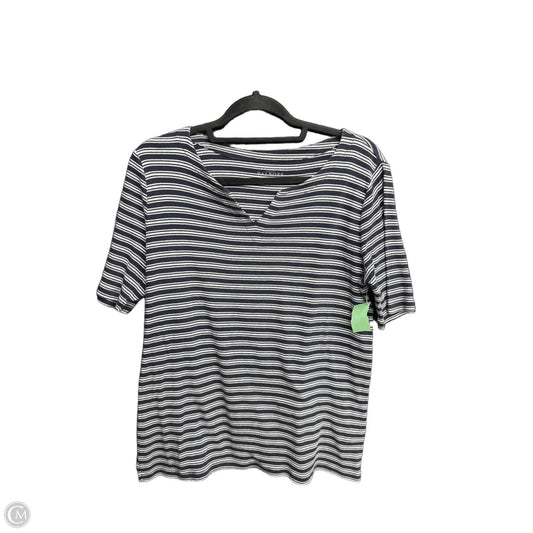 Top Short Sleeve By Talbots In Striped Pattern, Size: M