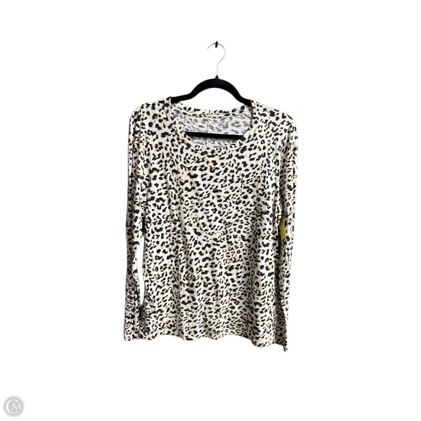 Top Long Sleeve Basic By Banana Republic In Animal Print, Size: L