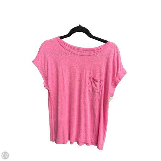 Top Short Sleeve By Loft In Pink, Size: M