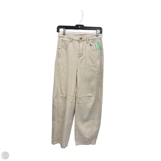 Jeans Wide Leg By Entro In Cream, Size: S