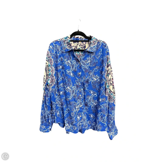 Top Long Sleeve By Free People In Blue, Size: Xs