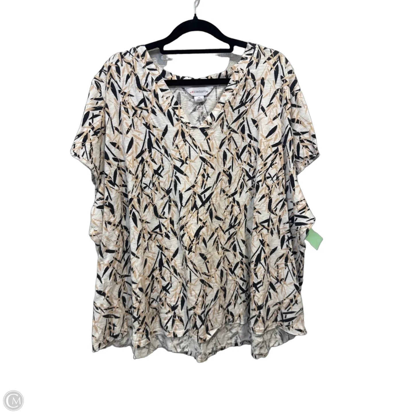 Top Long Sleeve By Liz Claiborne In Black & Cream, Size: 3x