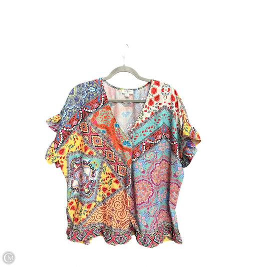 Top Short Sleeve By Umgee In Multi-colored, Size: L