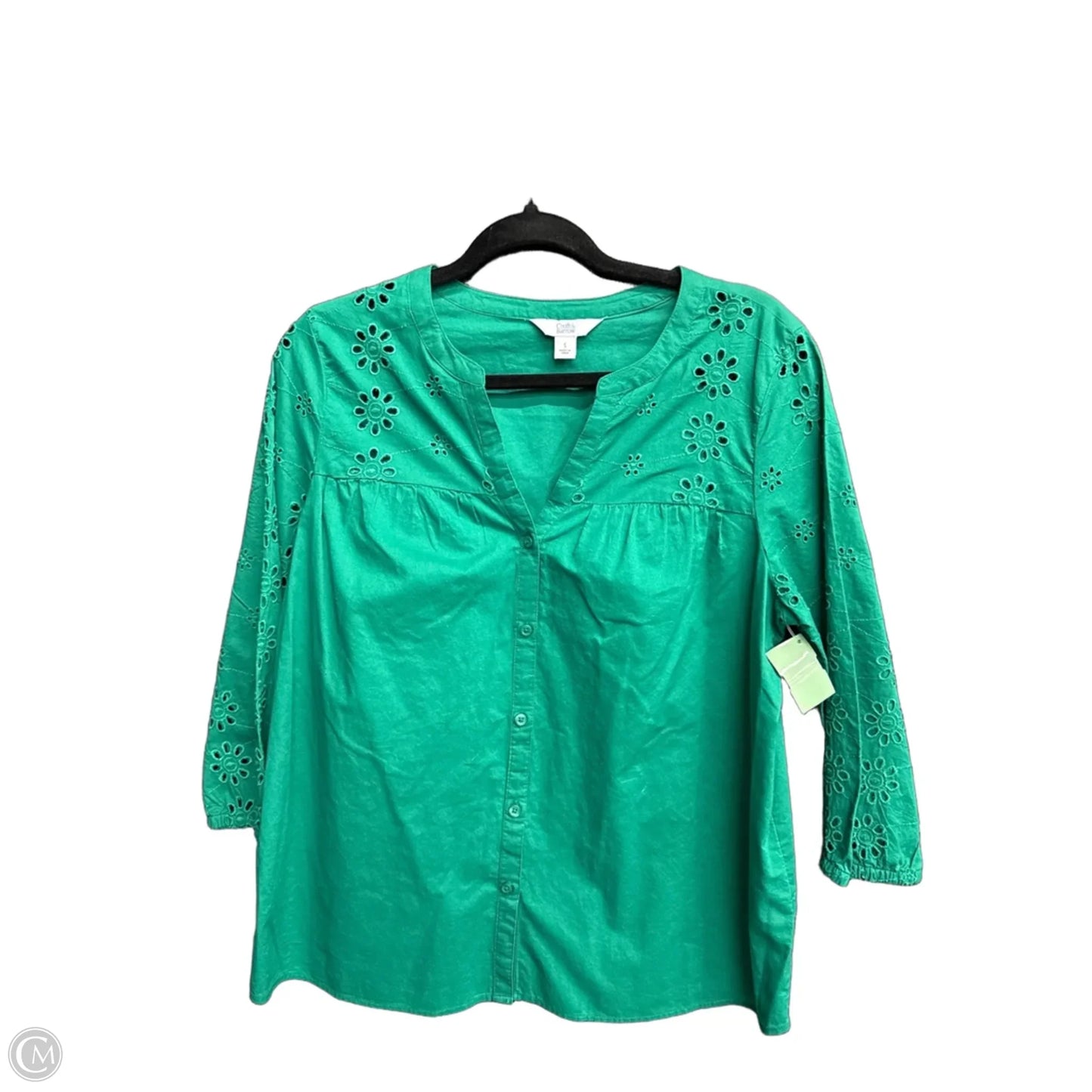 Top 3/4 Sleeve By Croft And Barrow In Green, Size: S