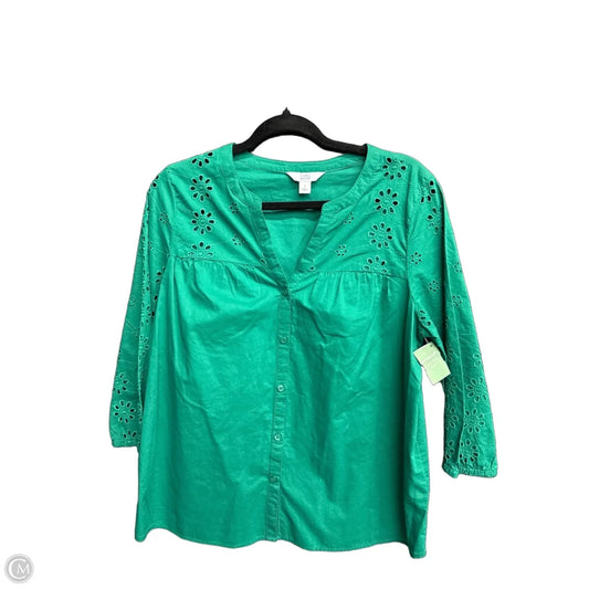 Top 3/4 Sleeve By Croft And Barrow In Green, Size: S