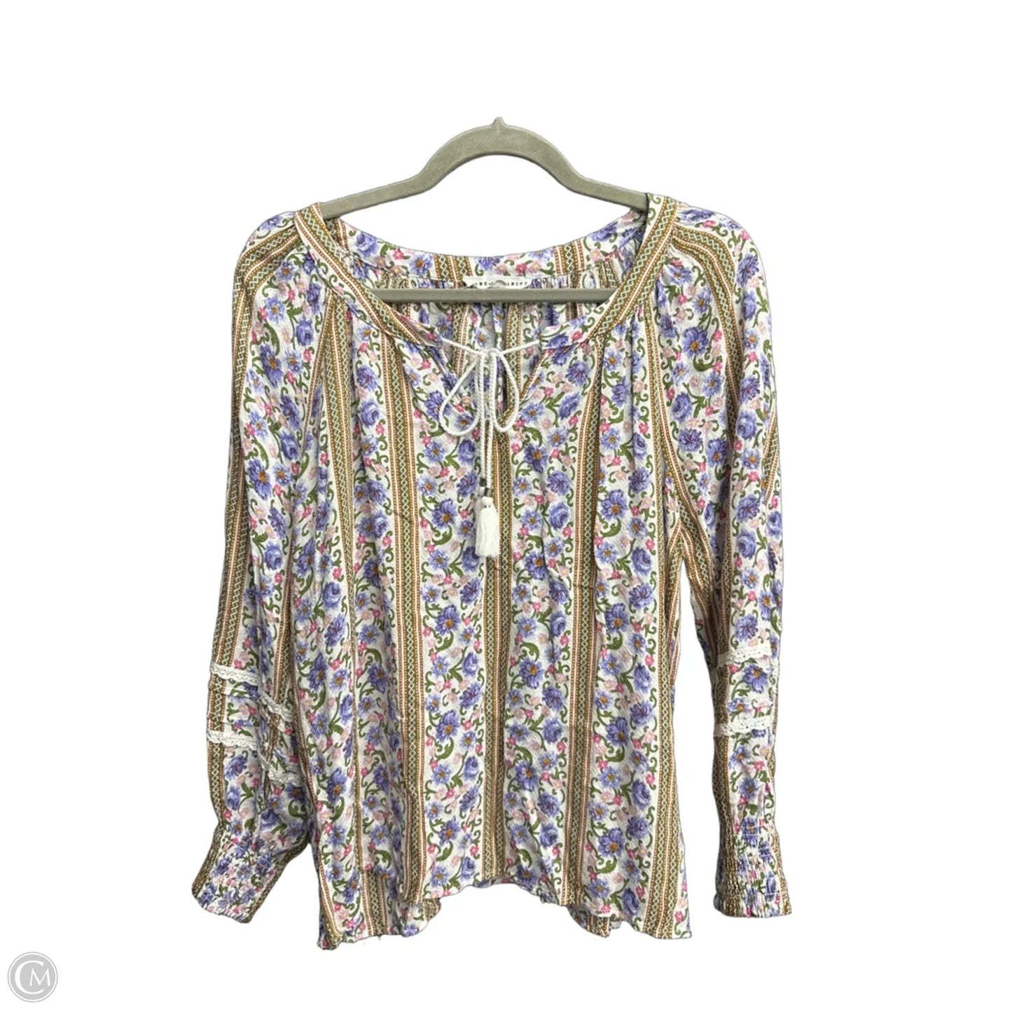 Top Long Sleeve By Jane And Delancey In Floral Print, Size: M
