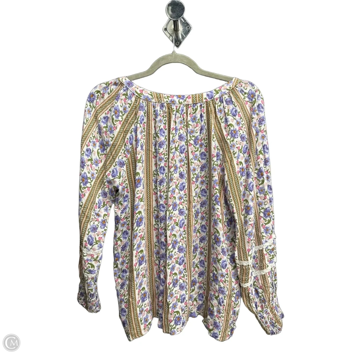Top Long Sleeve By Jane And Delancey In Floral Print, Size: M