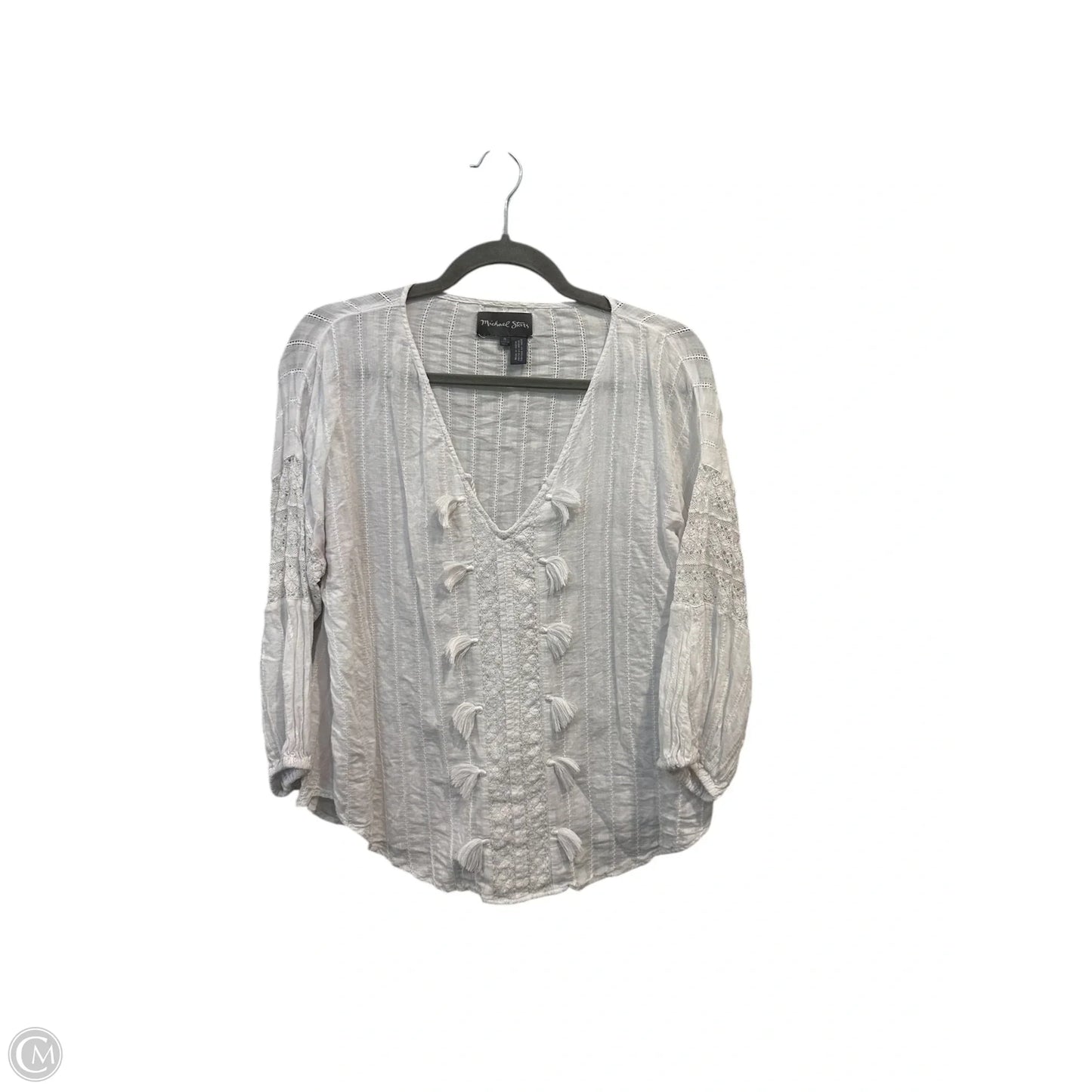 Top 3/4 Sleeve By Michael Stars In White, Size: M