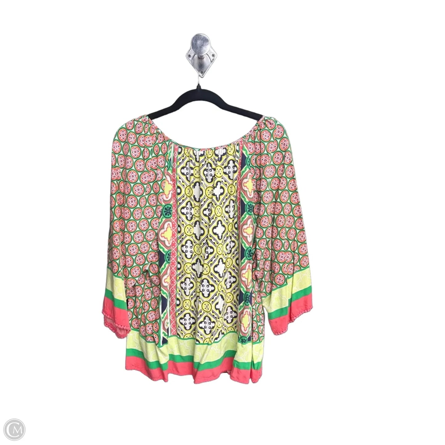 Top 3/4 Sleeve By Crown And Ivy In Floral Print, Size: 2x