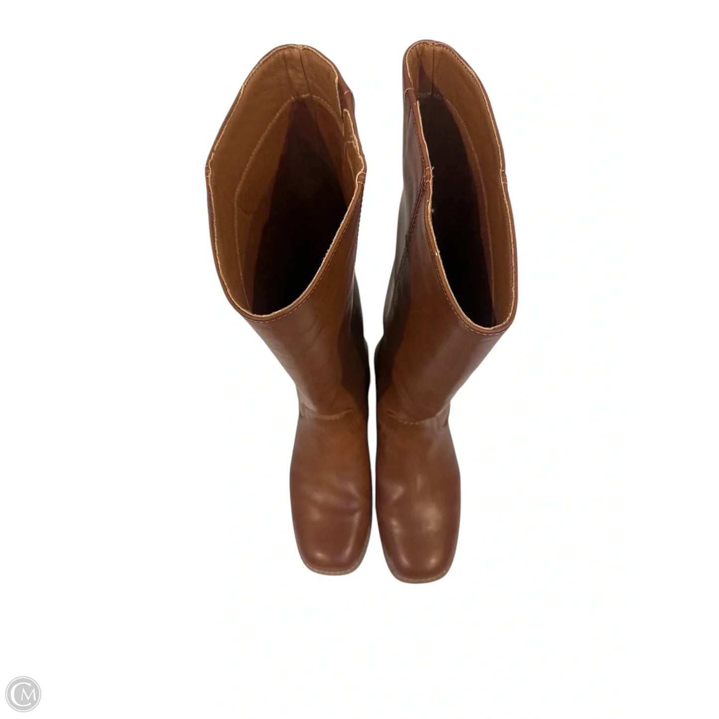 Boots Mid-calf Flats By Clothes Mentor In Brown, Size: 9