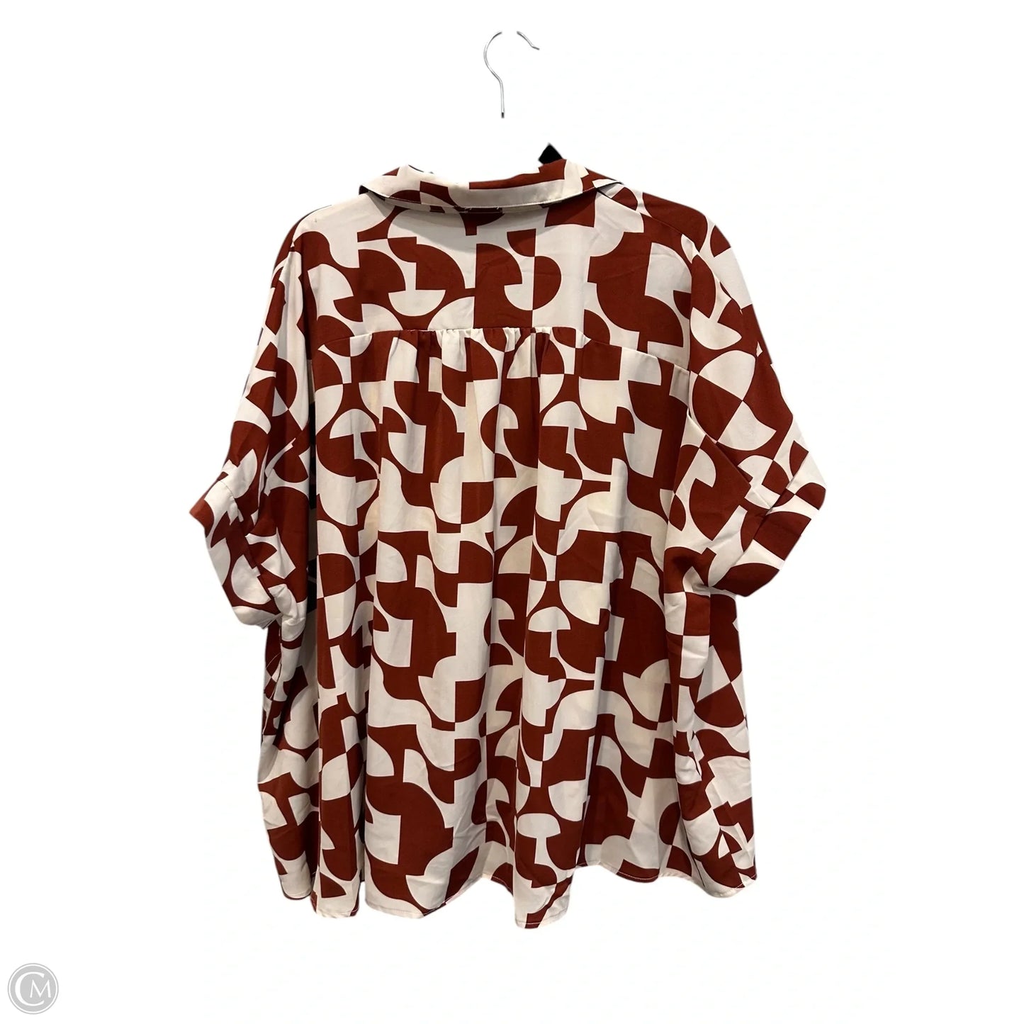 Top Short Sleeve By Umgee In Brown & Cream, Size: M