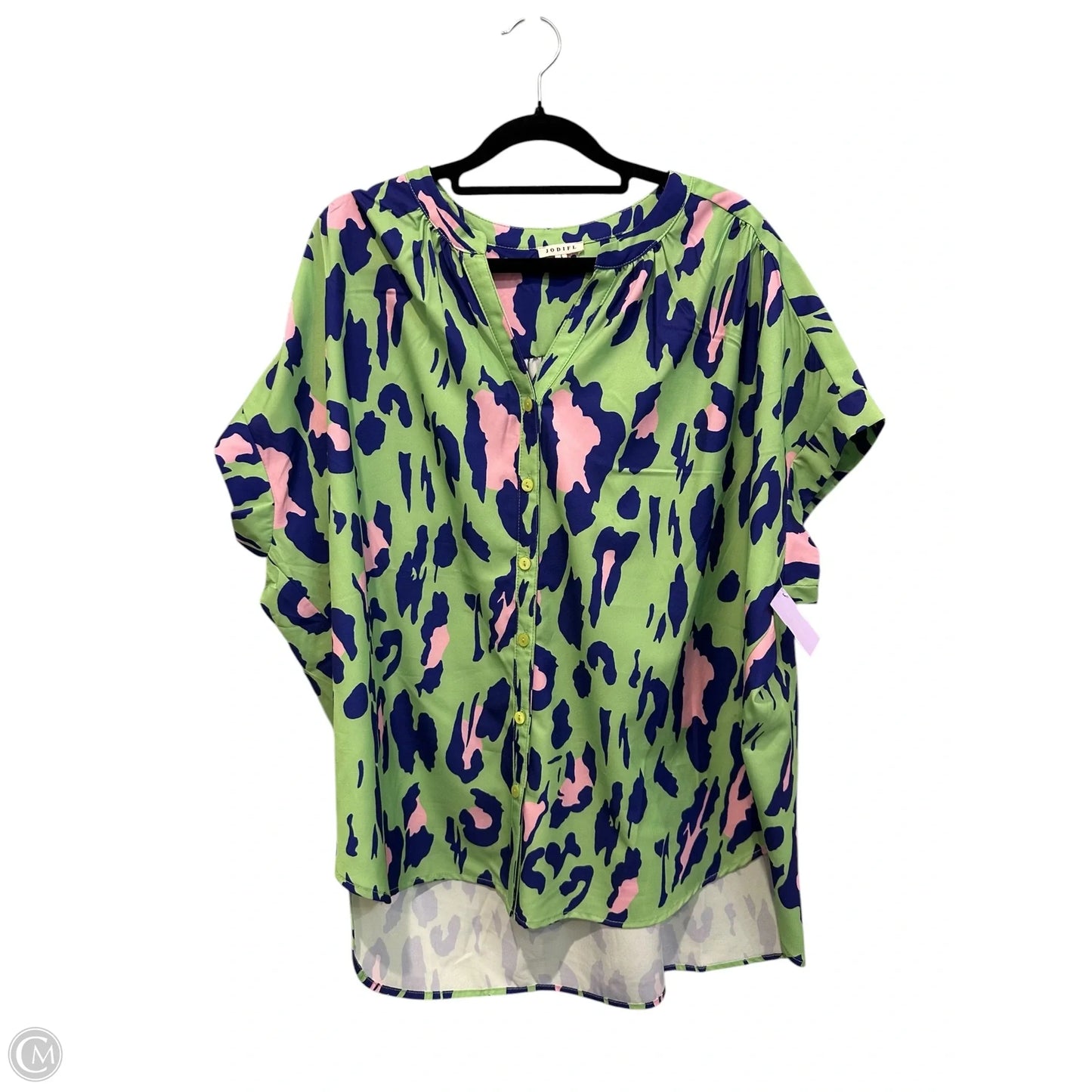 Top Short Sleeve By Jodifl In Green & Purple, Size: L