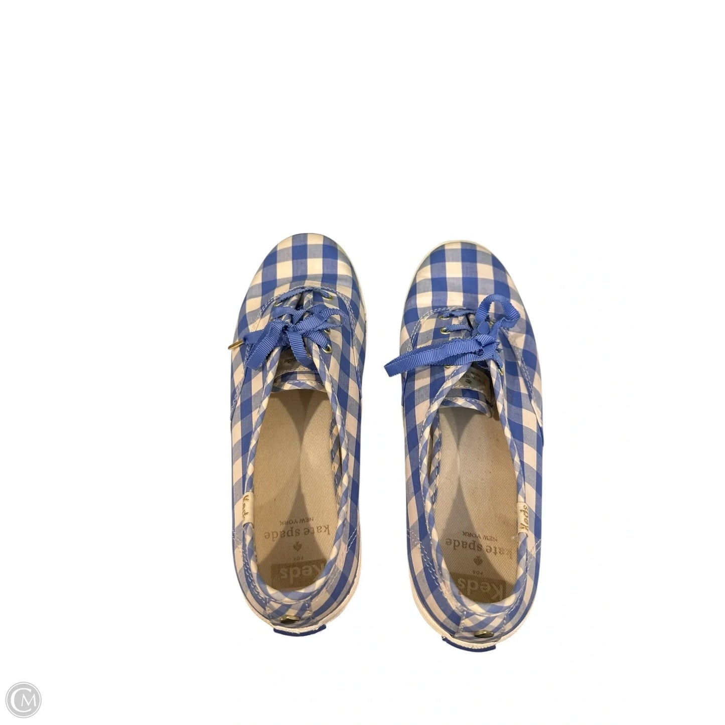 Shoes Designer By Kate Spade In Blue & White, Size: 7.5