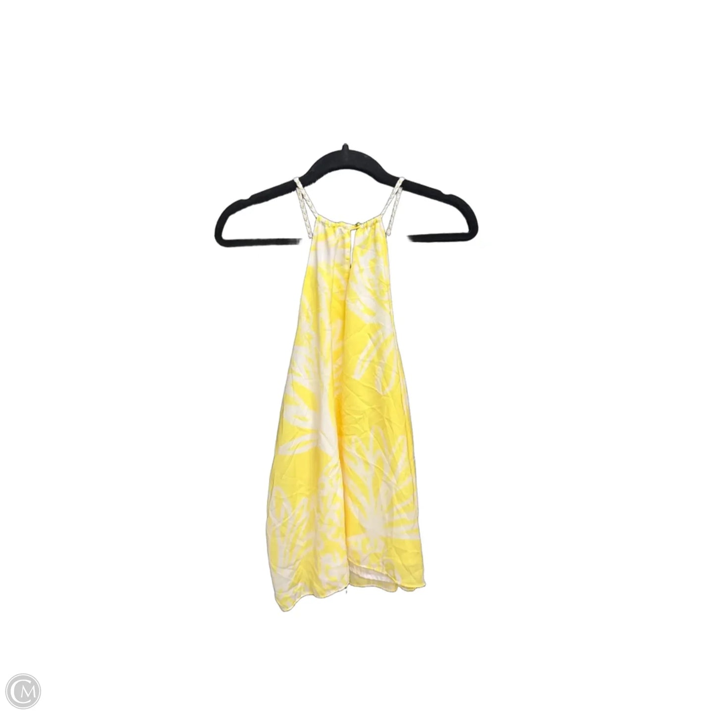 Top Sleeveless Designer By Lilly Pulitzer In White & Yellow, Size: Xl