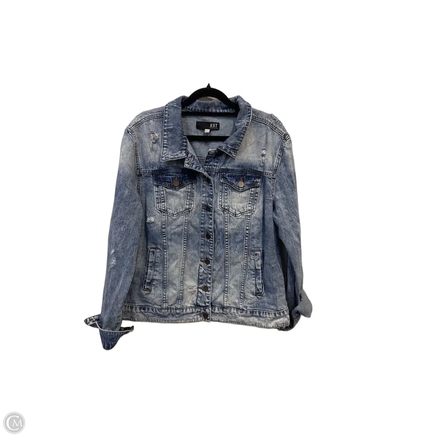 Jacket Denim By Kut In Blue Denim, Size: L