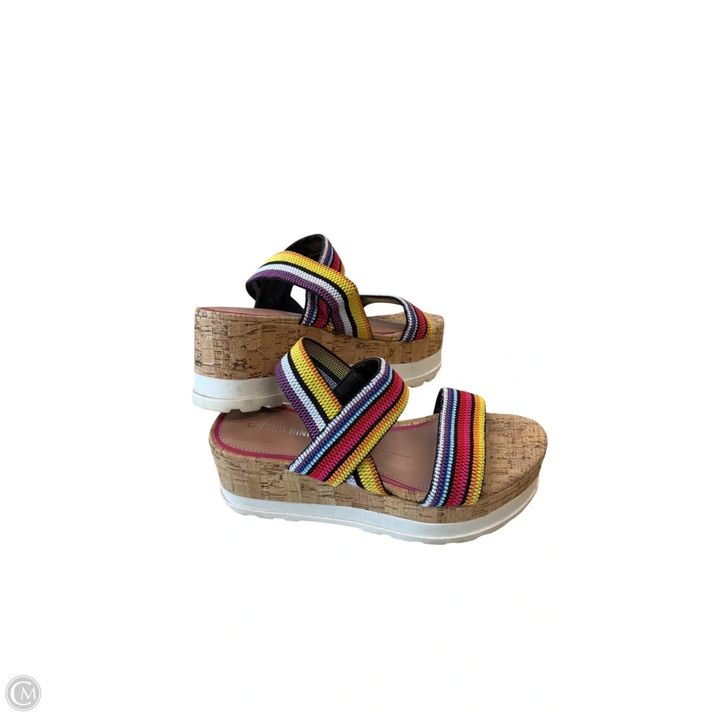 Sandals Heels Wedge By Gianni Bini In Multi-colored, Size: 7