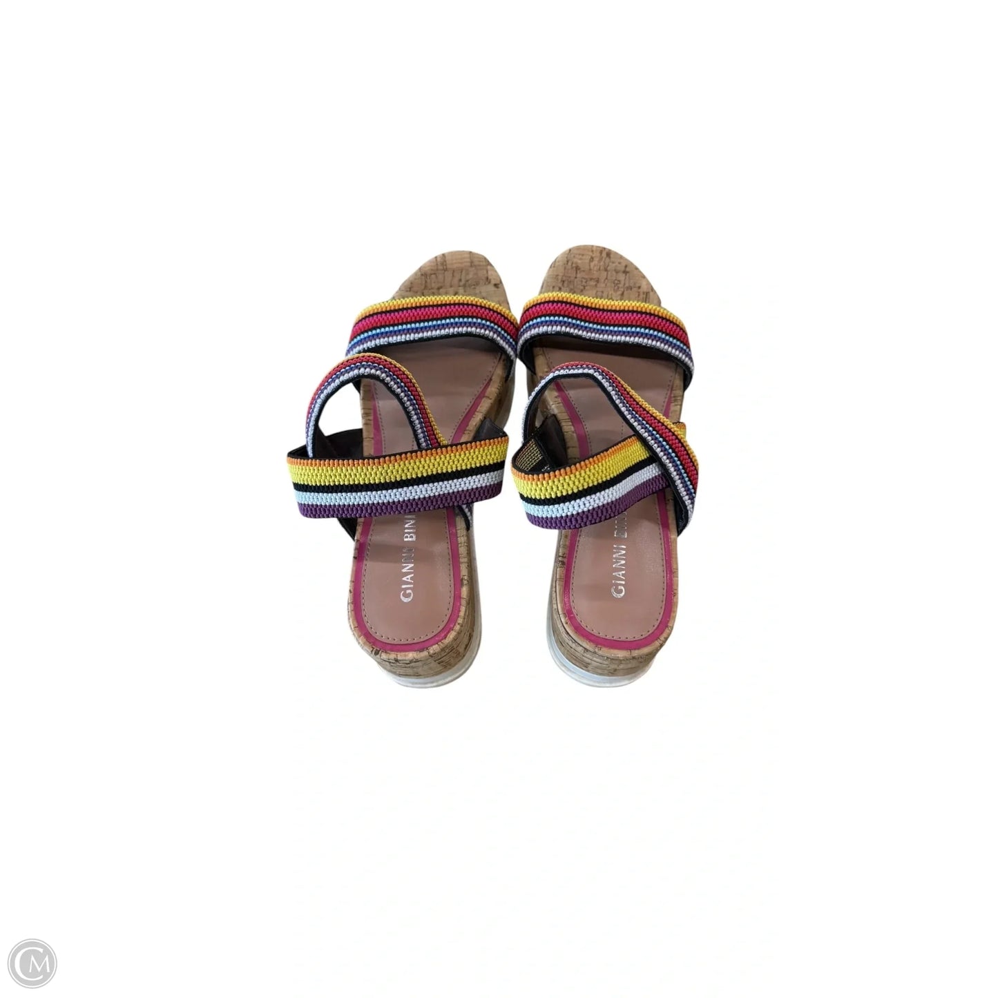 Sandals Heels Wedge By Gianni Bini In Multi-colored, Size: 7