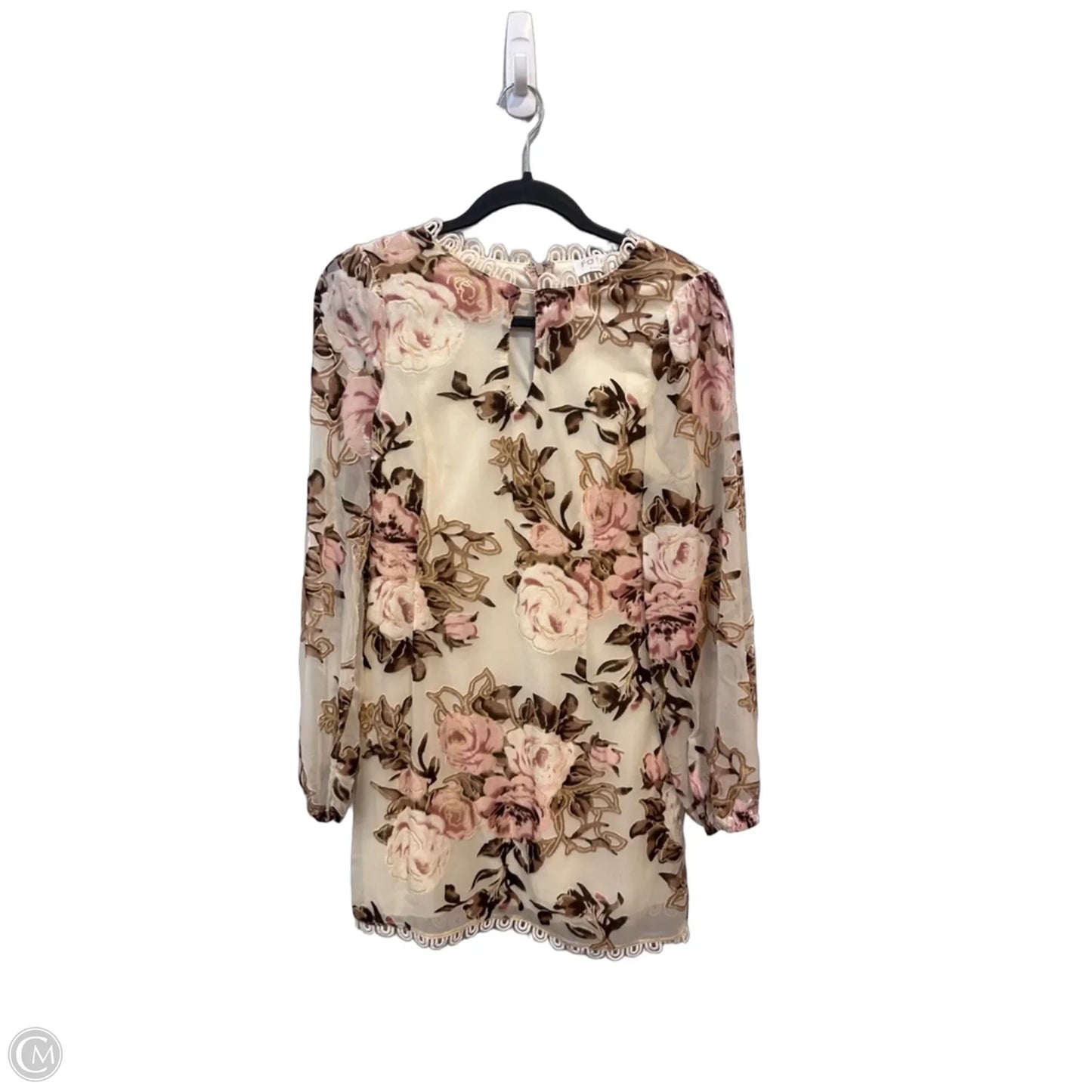 Dress Casual Midi By Fate In Cream & Pink, Size: S