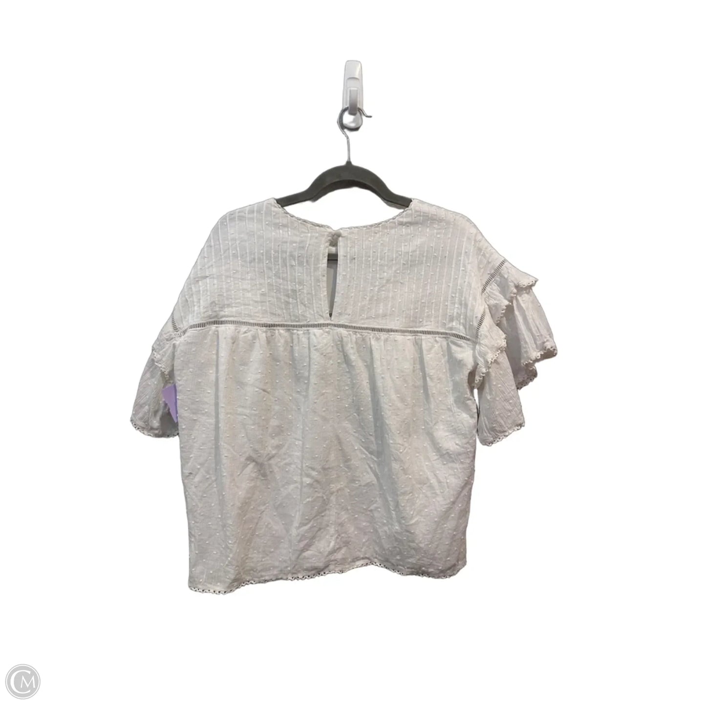 Blouse Short Sleeve By Sugar Lips In White, Size: M