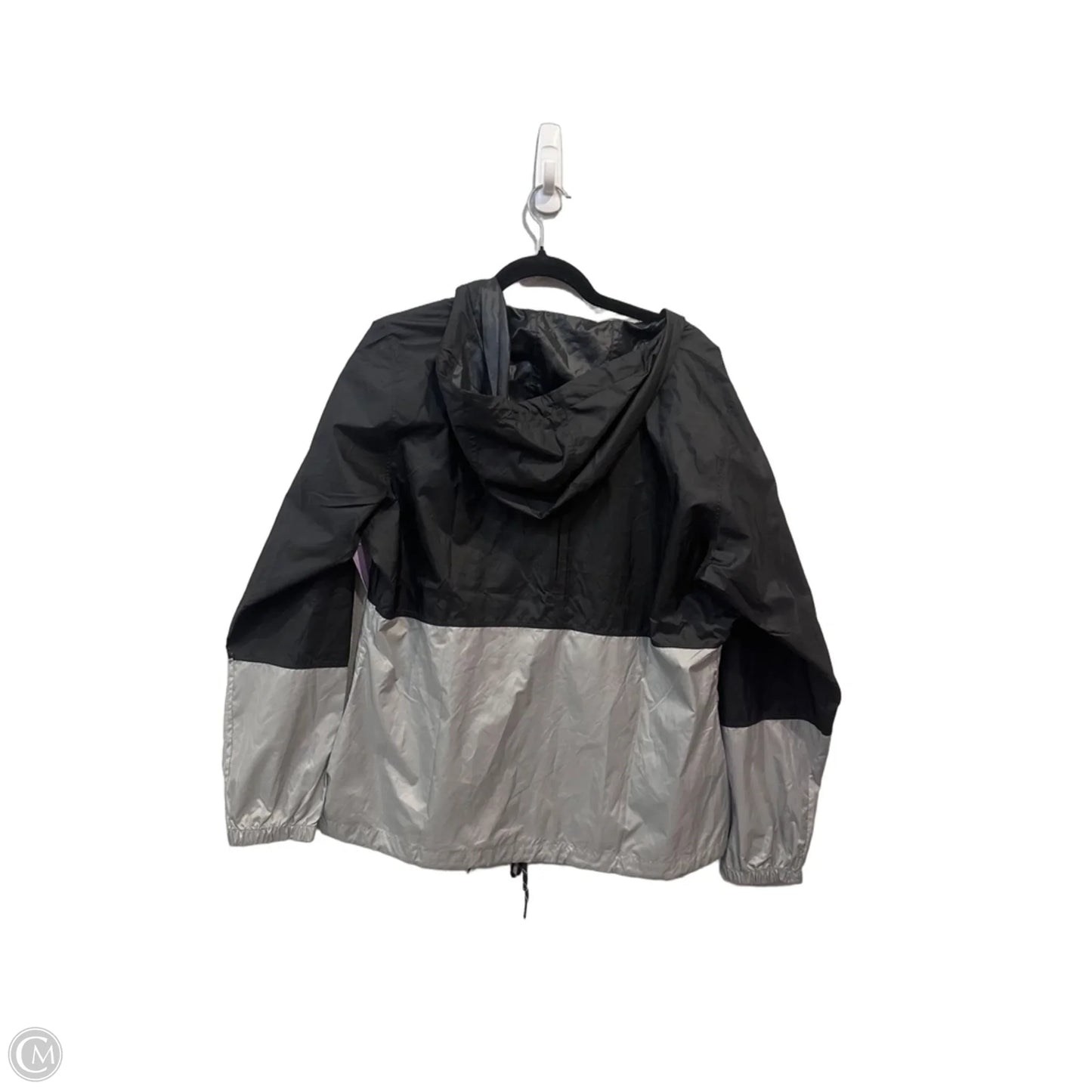 Coat Raincoat By Columbia In Black & Grey, Size: L