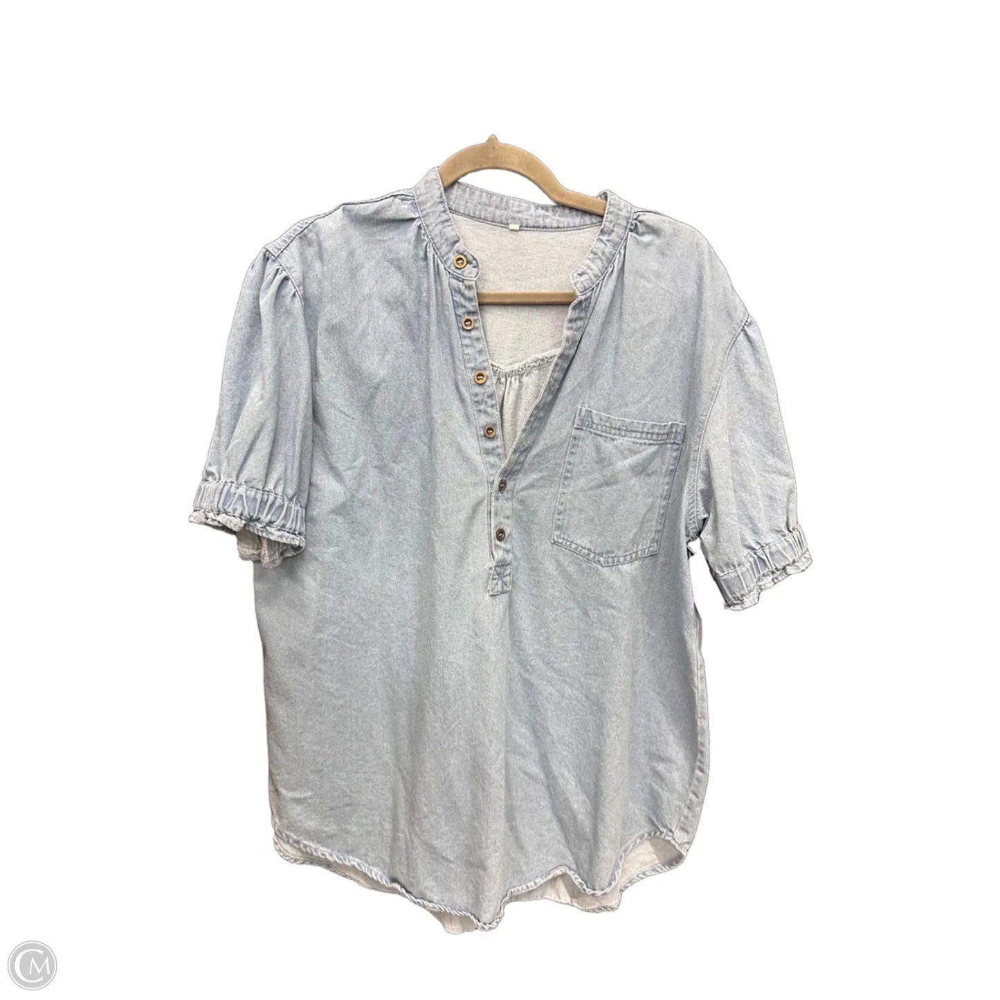 Top Short Sleeve By Clothes Mentor In Blue Denim, Size: Xl