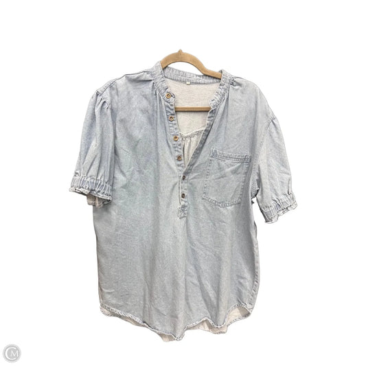 Top Short Sleeve By Clothes Mentor In Blue Denim, Size: Xl