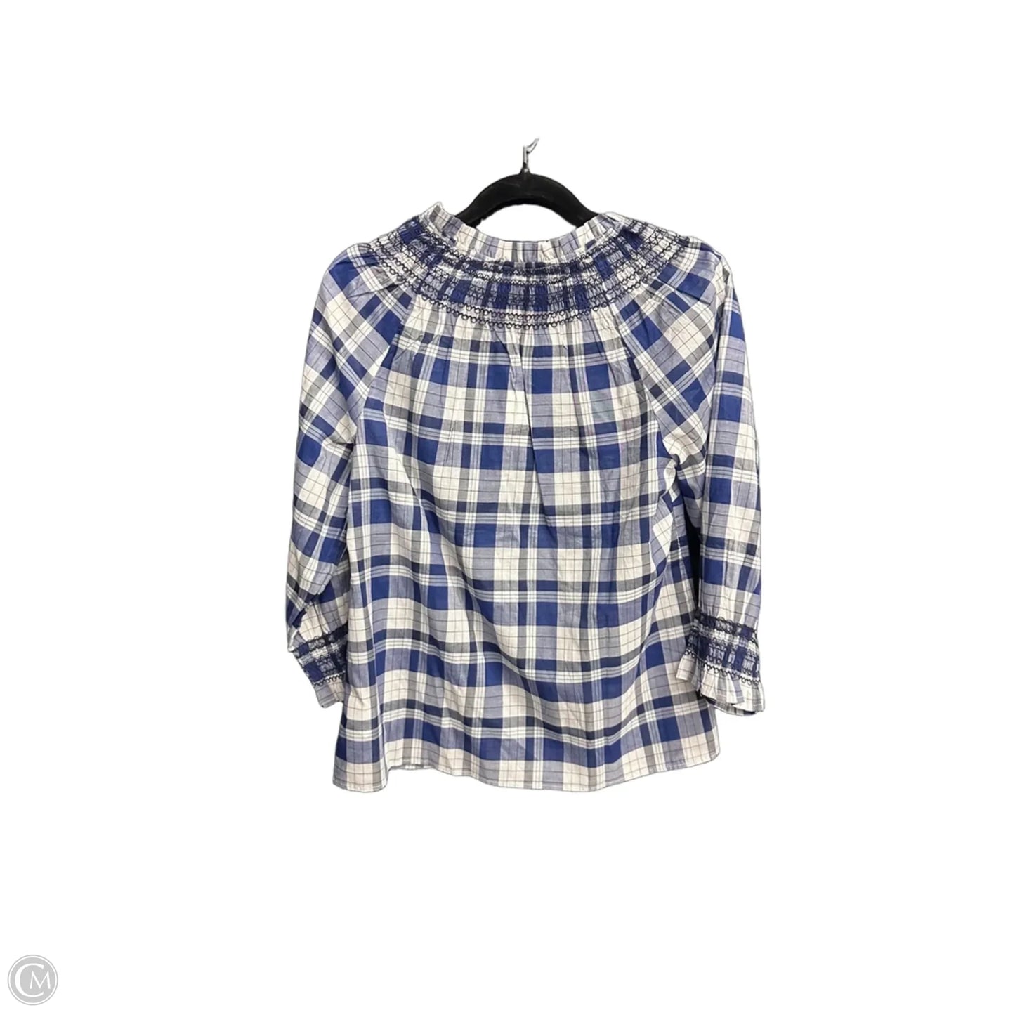 Blouse 3/4 Sleeve By Talbots In Plaid Pattern, Size: Sp