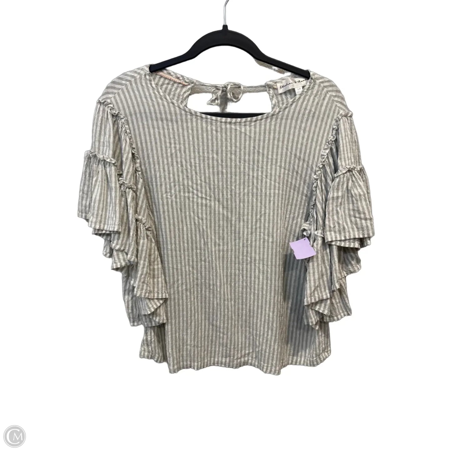 Top Short Sleeve By Chelsea And Theodore In Striped Pattern, Size: S